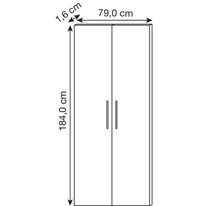 Artikelbild 2 für HAMMERBACHER Basic Türen lichtgrau 184,0 cm, Artikelnummer 817452