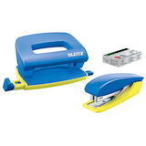 Artikelbild 1 für LEITZ Locher und Heftgeräte Set Urban Chic blau/gelb, Artikelnummer 325272