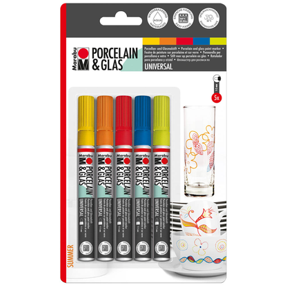 Artikelbild für Marabu SUMMER Porzellanstifte farbsortiert 1,0 - 2,0 mm, 5 St., Artikelnummer 222929