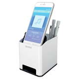 Artikelbild 1 für LEITZ Stiftehalter WOW Duo Colour perlweiß/schwarz Polystyrol 2 Fächer 9,0 x 10,1 x 10,0 cm, Artikelnummer 644298