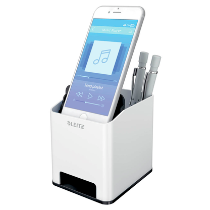 Artikelbild für LEITZ Stiftehalter WOW Duo Colour perlweiß/schwarz Polystyrol 2 Fächer 9,0 x 10,1 x 10,0 cm, Artikelnummer 644298