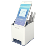 Artikelbild 1 für LEITZ Stiftehalter WOW Duo Colour perlweiß/grau Polystyrol 2 Fächer 9,0 x 10,1 x 10,0 cm, Artikelnummer 313561