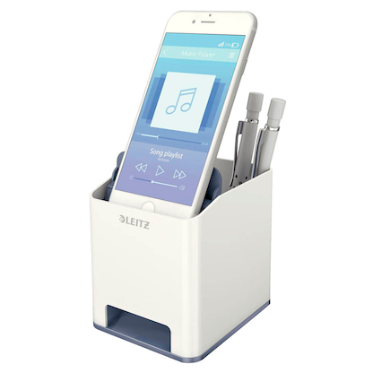 Artikelbild für LEITZ Stiftehalter WOW Duo Colour perlweiß/grau Polystyrol 2 Fächer 9,0 x 10,1 x 10,0 cm, Artikelnummer 313561