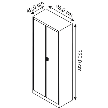 Artikelbild 3 für mauser Stahlschrank entero BF4/22 STG 9010/9010 reinweiß 5 Fachböden 95,0 x 42,0 x 220,0 cm, aufgebaut, 1 St., Artikelnummer 260005