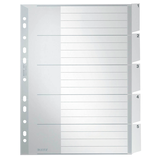 Artikelbild 1 für LEITZ Ordnerregister DIN A4 Vollformat, Überbreite 1-5 grau-weiß 5-teilig, 1 Satz, Artikelnummer 445465
