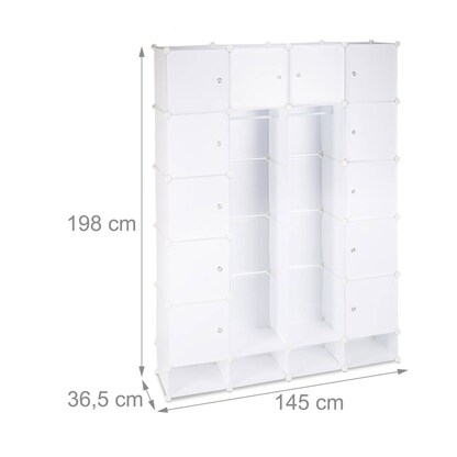 Artikelbild 2 für relaxdays Kleiderschrank, 10021977_49 weiß, transparent 145,0 x 36,5 x 198,0 cm, 1 St., Artikelnummer 522104