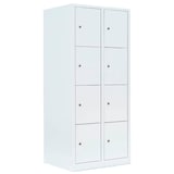 Artikelbild 1 für LÜLLMANN Schließfachschrank signalweiß 523427, 8 Schließfächer 80,0 x 50,0 x 180,0 cm, Artikelnummer 185907