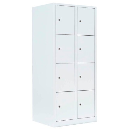 Artikelbild für LÜLLMANN Schließfachschrank signalweiß 523427, 8 Schließfächer 80,0 x 50,0 x 180,0 cm, Artikelnummer 185907