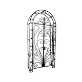 Artikelbild 1 für Garden Pleasure Rankbogen mit Tor BAGANA Metall braun Bogen 108,0 x 229,0 cm, 1 St., Artikelnummer 285068