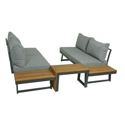 Artikelbild 5 für Garden Pleasure Loungegruppe FELICE grau, anthrazit Holz, Metall, 11-teilig, Artikelnummer 134781