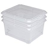 Artikelbild 1 für flink & sauber Aufbewahrungsboxen transparent 20,0 x 16,0 x 9,0 cm, 3 St., Artikelnummer 539492