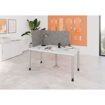 Artikelbild 4 für HAMMERBACHER Akustik-Tischtrennwand, grau 95,8/88,0 x 60,5 cm, 1 St., Artikelnummer 743197