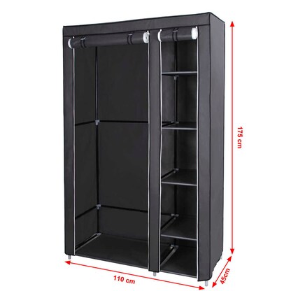 Artikelbild 2 für SONGMICS Kleiderschrank, LSF007G schwarz 110,0 cm x 45,0 cm³ x 175,0 cm, 1 St., Artikelnummer 760896