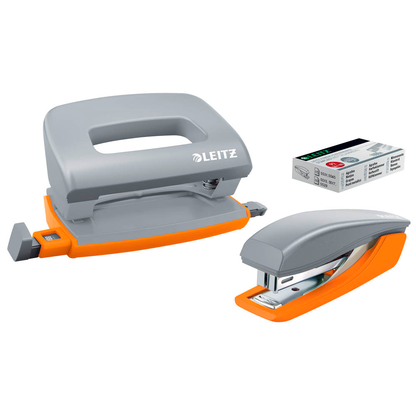 Artikelbild für LEITZ Locher und Heftgeräte Set Urban Chic grau/orange, Artikelnummer 325389