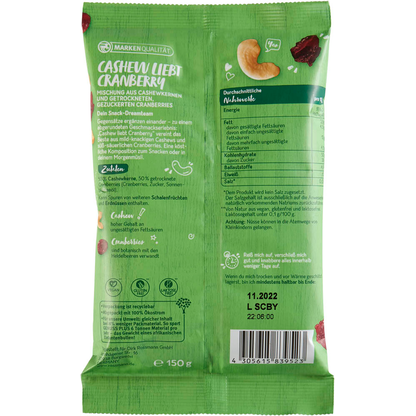 Artikelbild 4 für GENUSS PLUS CASHEW-CRANBERRY-MIX 150,0 g, Artikelnummer 667453