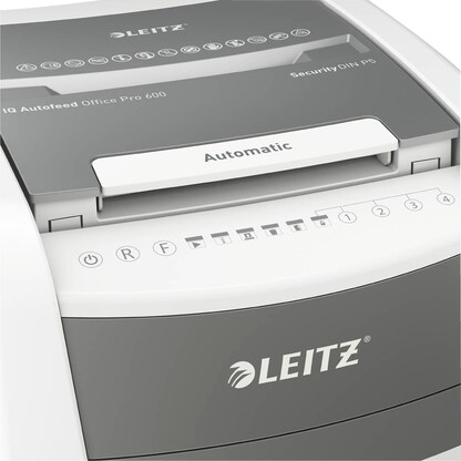 Artikelbild 3 für LEITZ IQ Autofeed Office Pro 600 Aktenvernichter mit Partikelschnitt P-5, 2 x 15 mm, bis 600 Blatt, weiß, Artikelnummer 429813