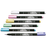 Artikelbild 1 für Tombow Fudenosuke Pastel Brush-Pens farbsortiert, 6 St., Artikelnummer 993772