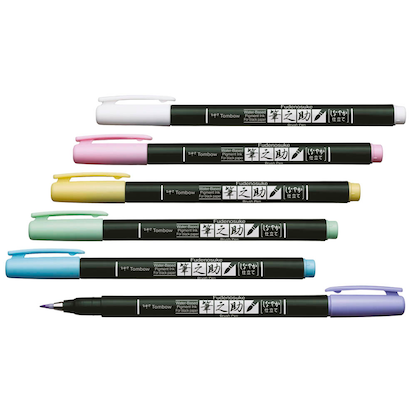 Artikelbild für Tombow Fudenosuke Pastel Brush-Pens farbsortiert, 6 St., Artikelnummer 993772