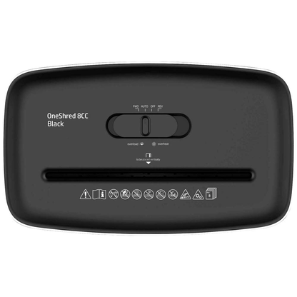 Artikelbild 6 für AKTION: HP OneShred 8CC Aktenvernichter mit Partikelschnitt P-4, 5 x 18 mm, bis 8 Blatt, schwarz, silber, Artikelnummer 539548