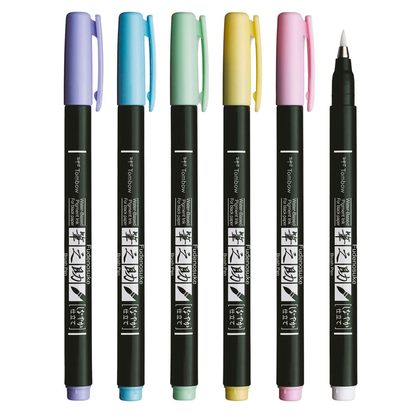 Artikelbild 2 für Tombow Fudenosuke Pastel Brush-Pens farbsortiert, 6 St., Artikelnummer 993772
