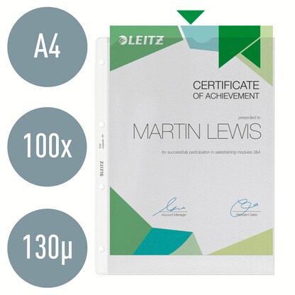 Artikelbild 3 für LEITZ Prospekthüllen 4720 DIN A4 transparent genarbt 0,13 mm, 100 St., Artikelnummer 578641