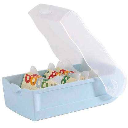 Artikelbild für HAN CROCO Karteikasten DIN A8 für 500 Karteikarten pastellblau-transparent mit Deckel, Artikelnummer 372849