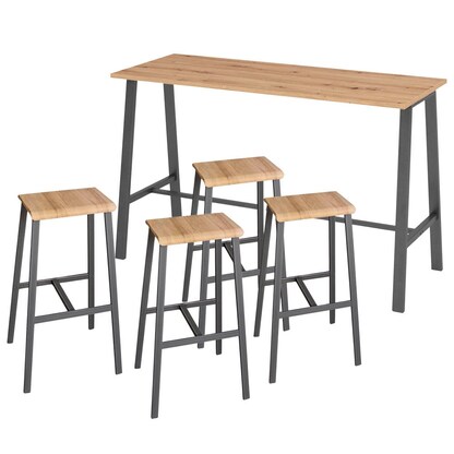 Artikelbild für HAMMERBACHER Stehtisch-Set Meeting Point Industrial asteiche rechteckig, 4-Fuß-Gestell grau, 175,0 x 68,0 x 104,2 cm, Artikelnummer 414027