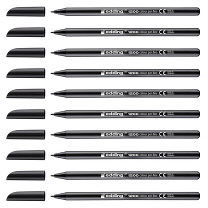 Artikelbild für edding 1200 Filzstifte schwarz, 10 St., Artikelnummer 311084