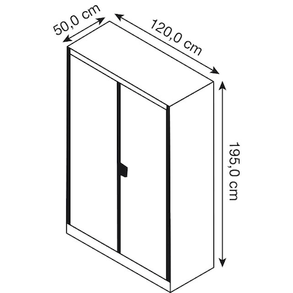 Artikelbild 2 für mauser Stahlschrank entero BF5-12 - 9010/9010 reinweiß 4 Fachböden 120,0 x 50,0 x 195,0 cm, aufgebaut, 1 St., Artikelnummer 258588