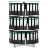 Artikelbild 1 für Gürkan Ordnerdrehsäule grau bis zu 72 Ordner, Etagen einzeln drehbar, H: 126,0 cm, Artikelnummer 926434