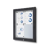 Artikelbild 1 für Showdown® Displays Schaukasten Premium grau 4x DIN A4 58,3 x 4,7 x 76,0 cm, 1 St., Artikelnummer 103954