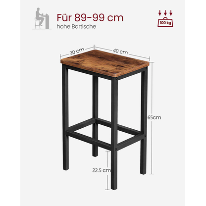 Artikelbild 9 für VASAGLE Barhocker LBC65X braun, 2 St., Artikelnummer 263117