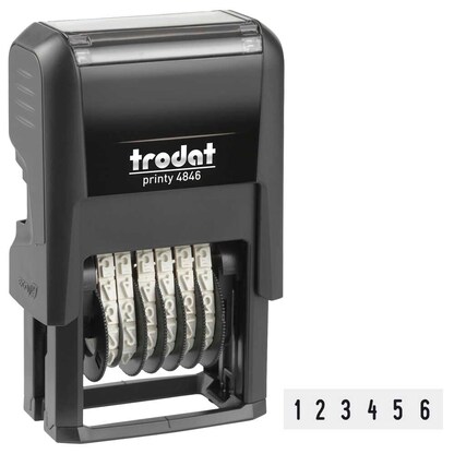 Artikelbild für trodat Ziffernstempel Printy 4846/6 selbstfärbend schwarz ohne Logo, 1 St., Artikelnummer 604898