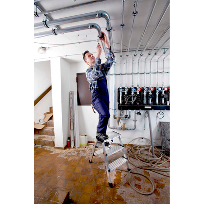 Artikelbild 9 für KRAUSE Klapptritt MONTO Treppo silber 2x 3 Stufen, H: 73,0 cm, Artikelnummer 567565