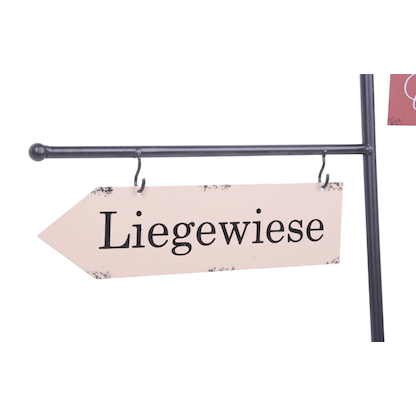 Artikelbild 3 für Garden Pleasure Gartendeko PARADIES Metall bunt Wegweiser: rechteckig 23,5×6,0×0,1 cm (LxBxH) 54,0 x 125,0 cm, 1 St., Artikelnummer 544043