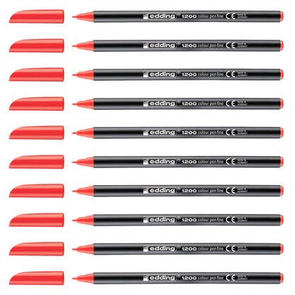 Artikelbild für edding 1200 Filzstifte rot, 10 St., Artikelnummer 311100