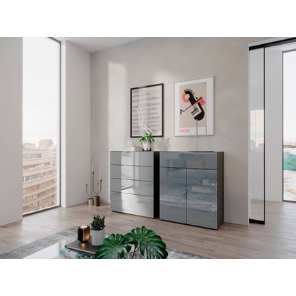 Artikelbild 3 für GERMANIA Kommode Oakland, 3695-587 grafit, silber 83,0 x 42,0 x 102,0 cm, 1 St., Artikelnummer 649029