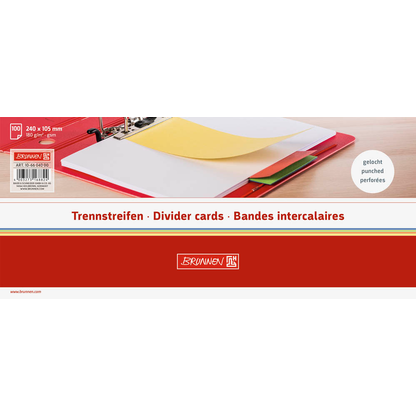 Artikelbild 2 für BRUNNEN Trennstreifen weiß, 180 g/qm Karton 24,0 x 10,5 cm, 10 St., Artikelnummer 683249