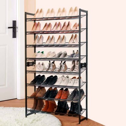 Artikelbild 4 für SONGMICS Schuhregal grau 92,5 x 30,7 x 163,5 cm, 1 St., Artikelnummer 760669