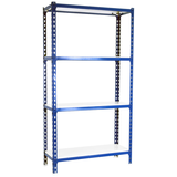 Artikelbild 1 für Simonrack Schwerlastregal SIMONCLICK MEGAPLUS 4 8425437076787 blau, weiß 120,0 x 50,0 x 150,0 cm, Artikelnummer 977722