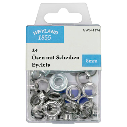 Artikelbild für WEYLAND 1855 Ösen mit Scheiben 8,0 mm, 24 St., Artikelnummer 768889