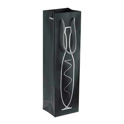 Artikelbild 2 für VP Geschenktüten für Flaschen bottle bag schwarz/silber 9,5 x 38,0 cm, 25 St., Artikelnummer 496851