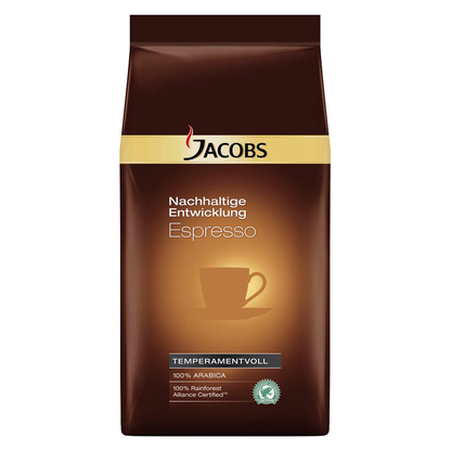 Artikelbild für JACOBS Nachhaltige Entwicklung - Espresso Espressobohnen, Arabicabohnen kräftig, 1000 g, Artikelnummer 661900
