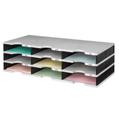 Artikelbild 2 für styro Sortierstation Styrodoc grau/schwarz mit 9 Fächern, Artikelnummer 435743