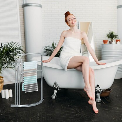 Artikelbild 4 für relaxdays Handtuchständer CURVY silber, 1 St., Artikelnummer 400194