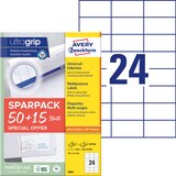 Artikelbild 1 für AKTION: AVERY Zweckform Etiketten 6605 weiß 70,0 x 37,0 mm, 65 Blatt, Artikelnummer 116388
