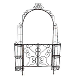 Artikelbild 1 für Garden Pleasure Rankbogen mit Tor LAKI Metall schwarz Bogen 156,0 x 233,0 cm, 1 St., Artikelnummer 285029