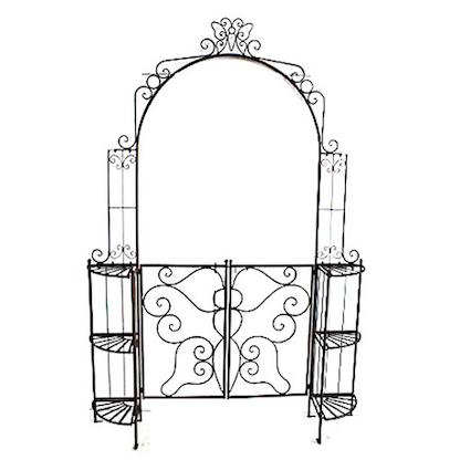 Artikelbild für Garden Pleasure Rankbogen mit Tor LAKI Metall schwarz Bogen 156,0 x 233,0 cm, 1 St., Artikelnummer 285029