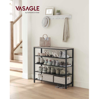 Artikelbild 3 für VASAGLE Schuhregal greige, schwarz 100,0 x 30,0 x 92,5 cm, 1 St., Artikelnummer 759247