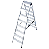 Artikelbild 1 für KRAUSE Stehleiter beidseitig MONTO Dopplo silber 2x 8 Stufen, H: 187,0 cm, Artikelnummer 569184